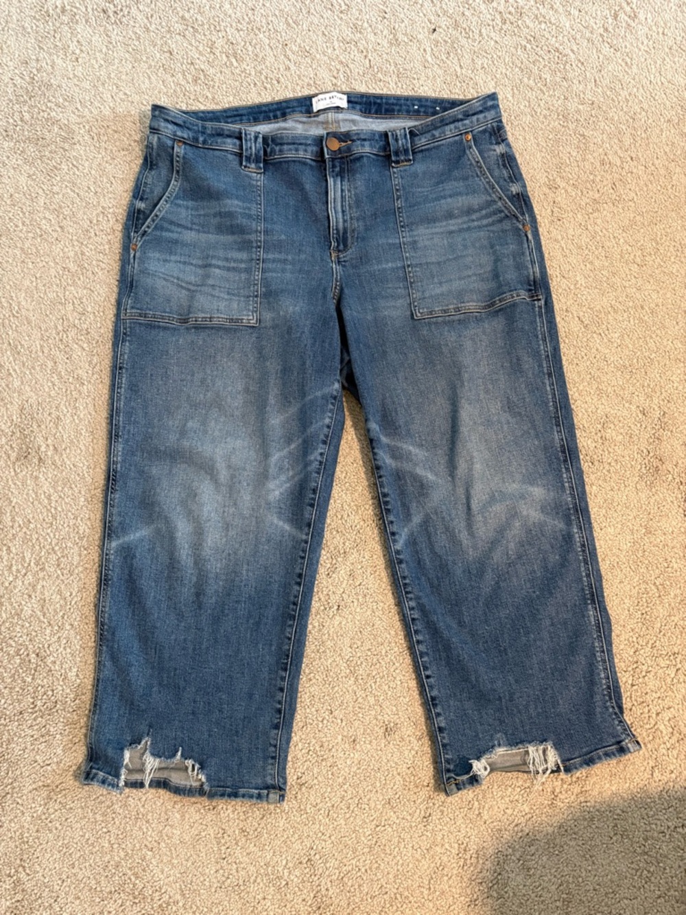 Lane Bryant Baggy Wide Leg Jeans with Distressed Hem Women’s Size 20 Plus Size